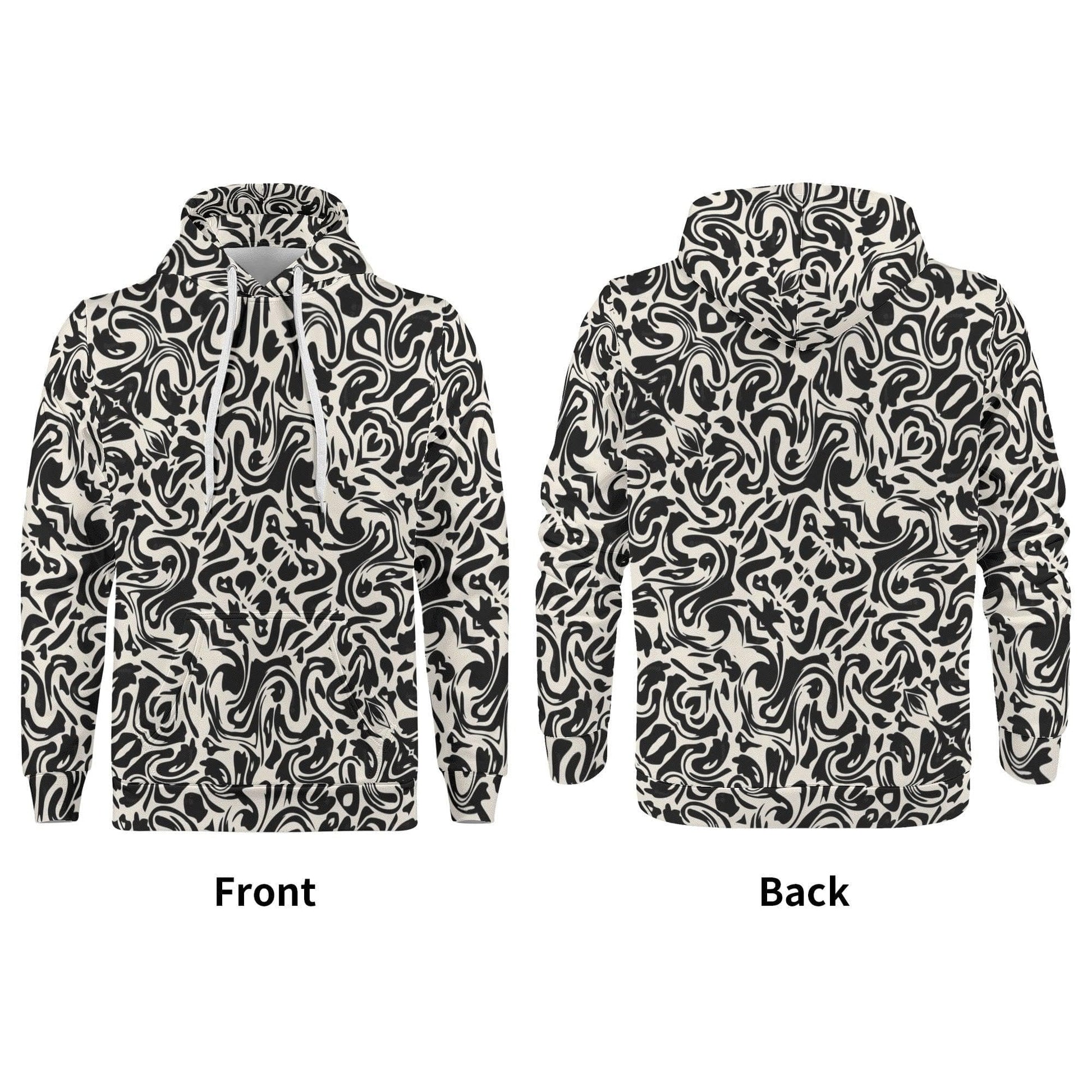 Fractal Flux Warm Velvet Hoodie - Soft & Cozy - High-Quality Polyester - Drawstring Hood - Long Sleeves - Front Pocket - Happy Moth