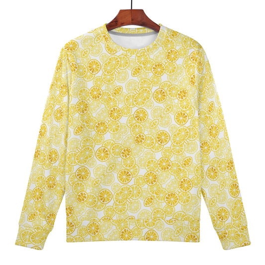 Lemon Sweatshirt | Soft Polyester Material | Long Sleeve Pullover Tops | Streetwear for Autumn Winter - Happy Moth