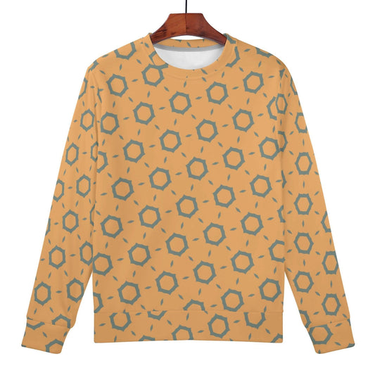 Orange Octa Sweatshirt | Soft Polyester Material | Long Sleeve Pullover Tops | Streetwear for Autumn Winter - Happy Moth