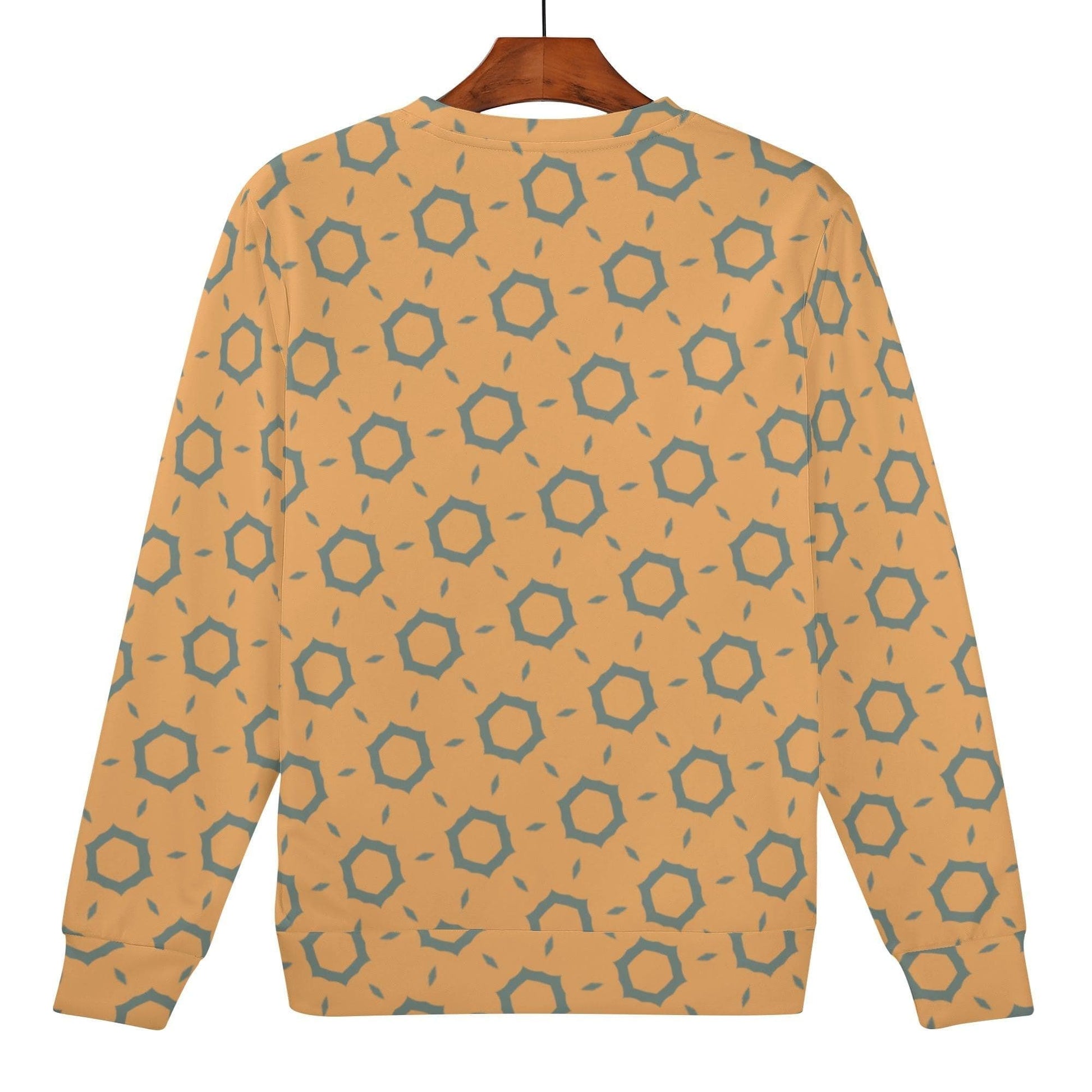 Orange Octa Sweatshirt | Soft Polyester Material | Long Sleeve Pullover Tops | Streetwear for Autumn Winter - Happy Moth