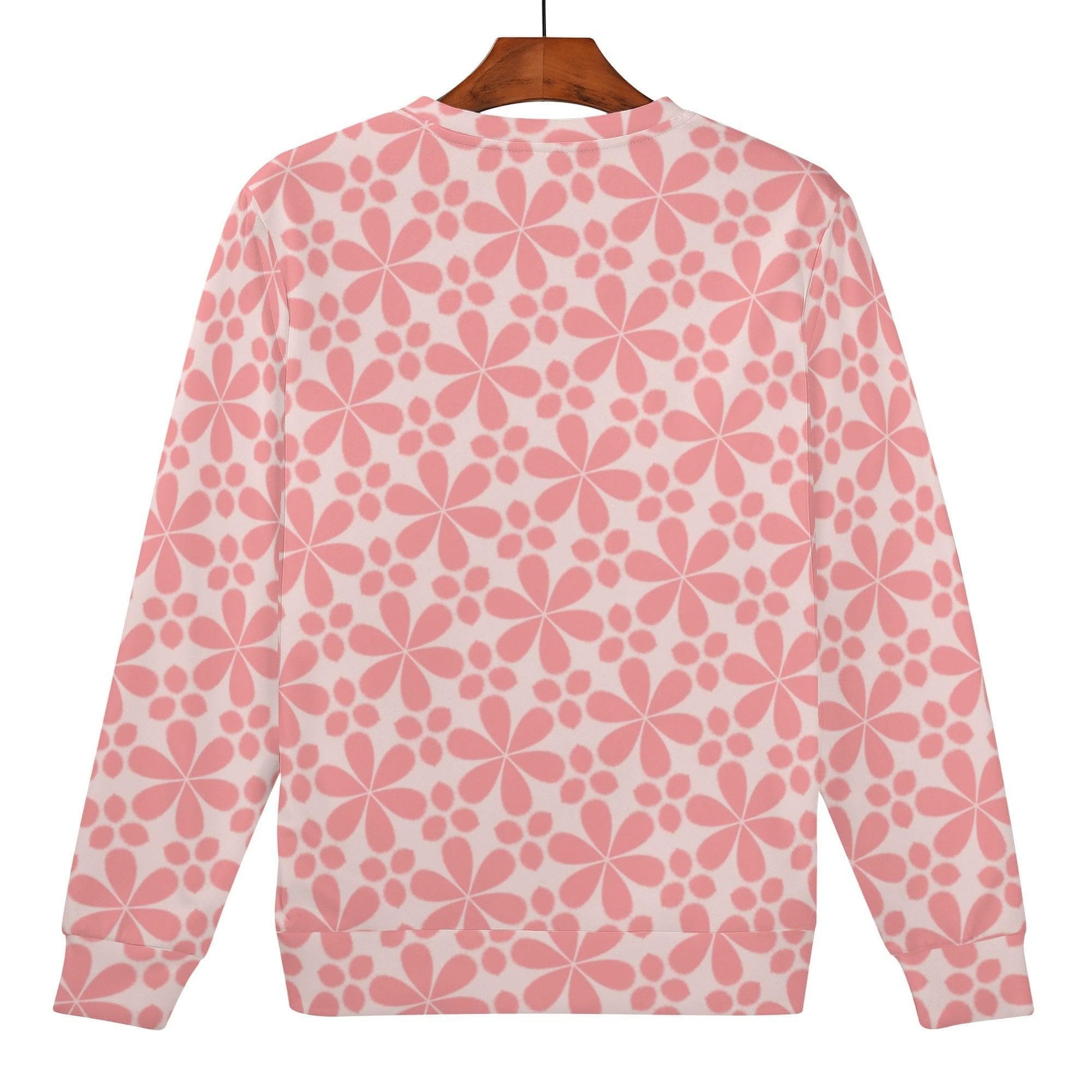 Pink Flora Sweatshirt | Soft Polyester Material | Long Sleeve Pullover Tops | Streetwear for Autumn Winter - Happy Moth