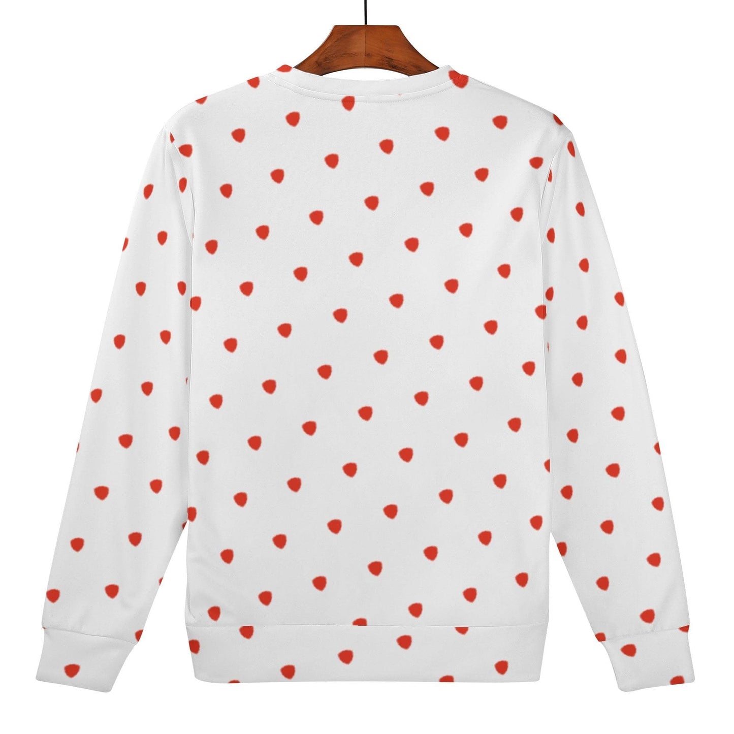 Red Polka Sweatshirt | Soft Polyester Material | Long Sleeve Pullover Tops | Streetwear for Autumn Winter - Happy Moth