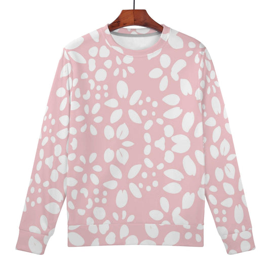 Sweet Pink Flora Sweatshirt | Soft Polyester Material | Long Sleeve Pullover Tops | Streetwear for Autumn Winter - Happy Moth