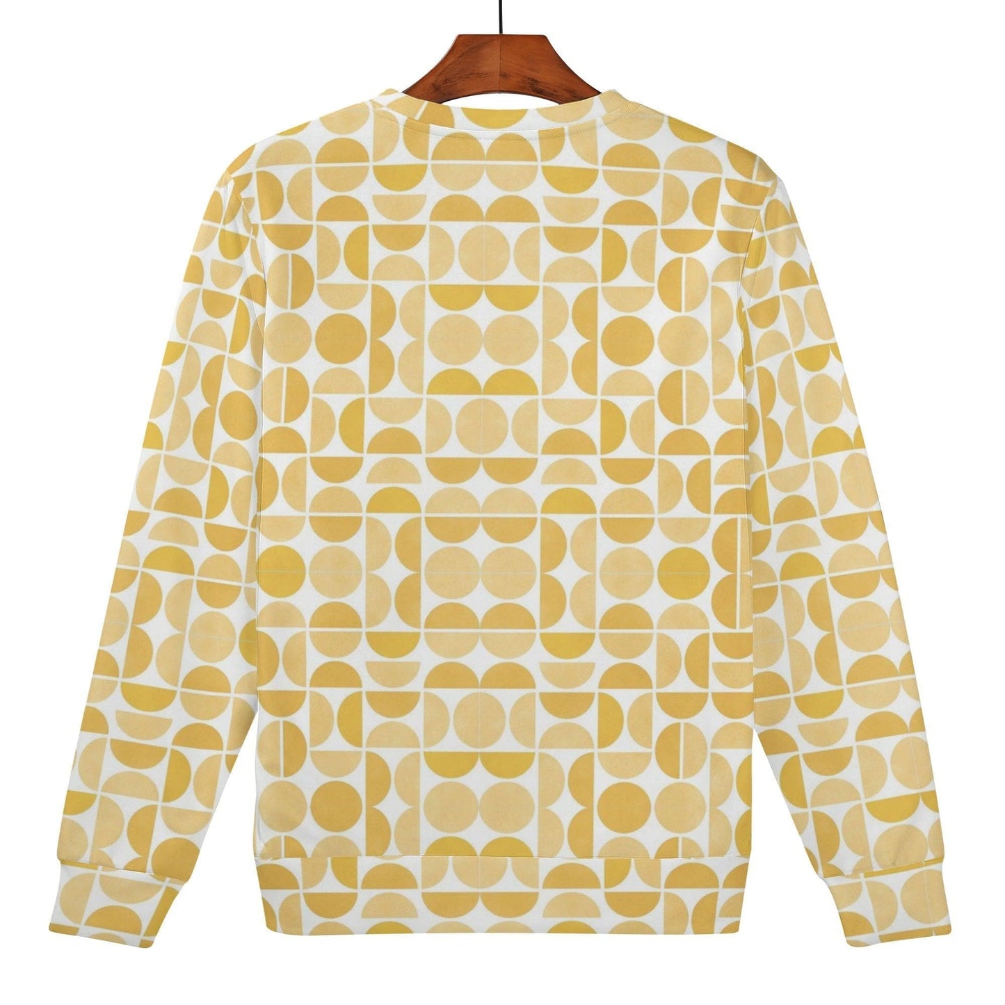 Yellow Abstract Sweatshirt | Soft Polyester Material | Long Sleeve Pullover Tops | Streetwear for Autumn Winter - Happy Moth