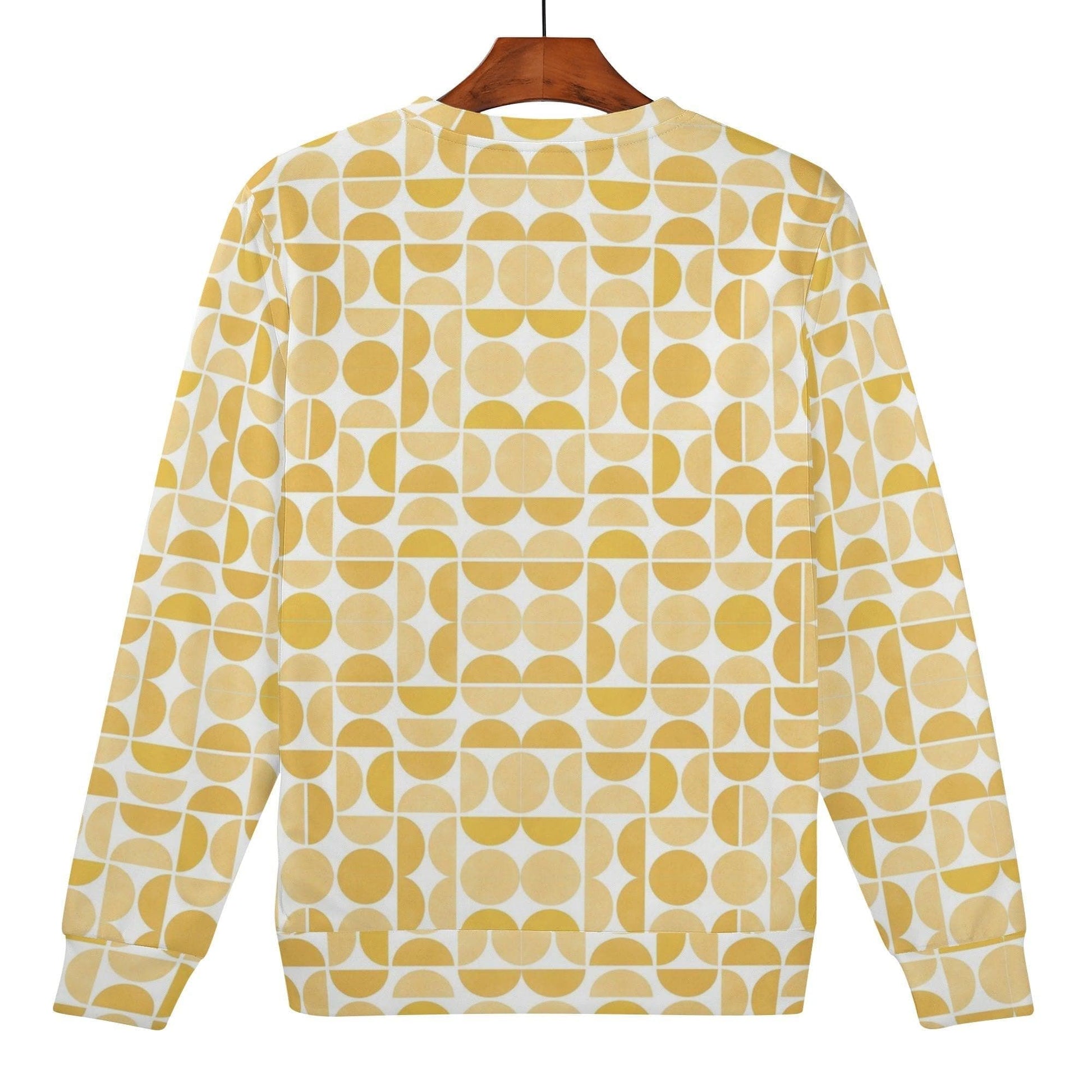 Yellow Abstract Sweatshirt | Soft Polyester Material | Long Sleeve Pullover Tops | Streetwear for Autumn Winter - Happy Moth