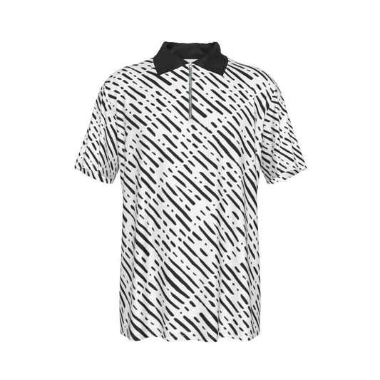 All-Over Print Men's Lapel Zip Short Sleeve POLO