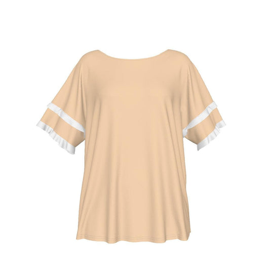 Beige Women's Round Neck Raglan Sleeve T-shirt