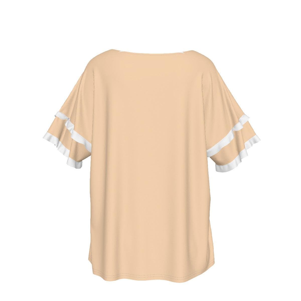 Beige Women's Round Neck Raglan Sleeve T-shirt