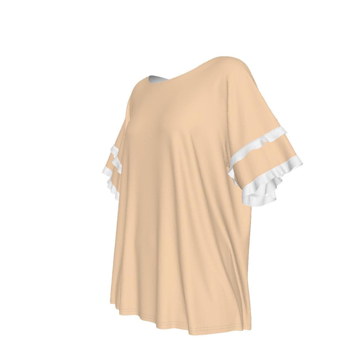 Beige Women's Round Neck Raglan Sleeve T-shirt