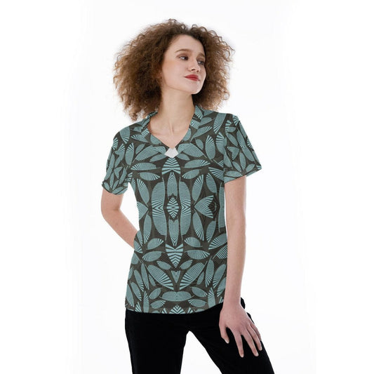 BlueGreen leaf V-neck Women's T-shirt