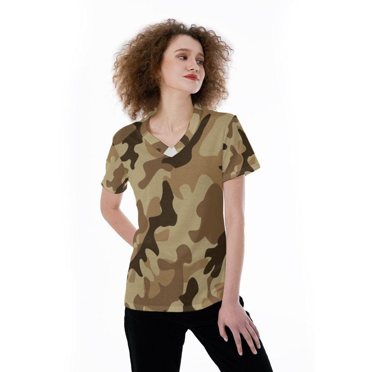 Camo V-neck Women's T-shirt