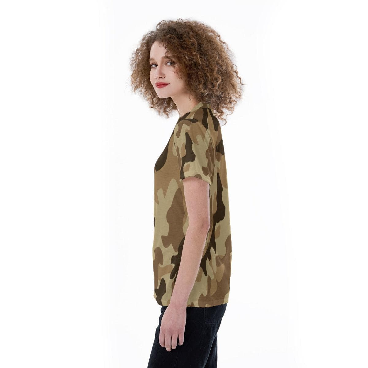 Camo V-neck Women's T-shirt