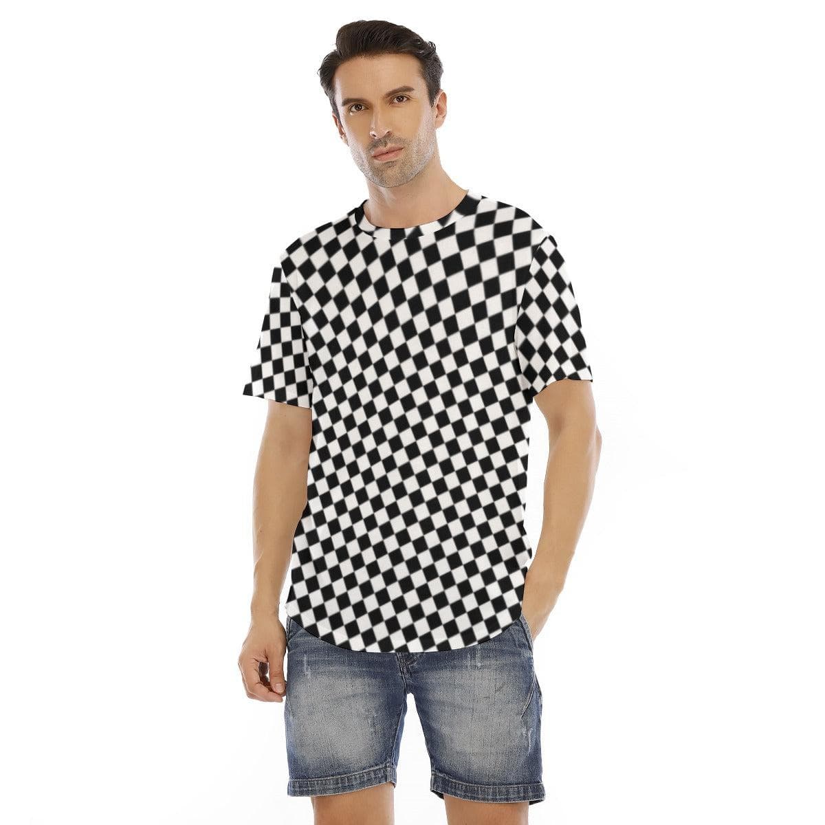 Checker Men's Short Sleeve Rounded Hem T-shirt