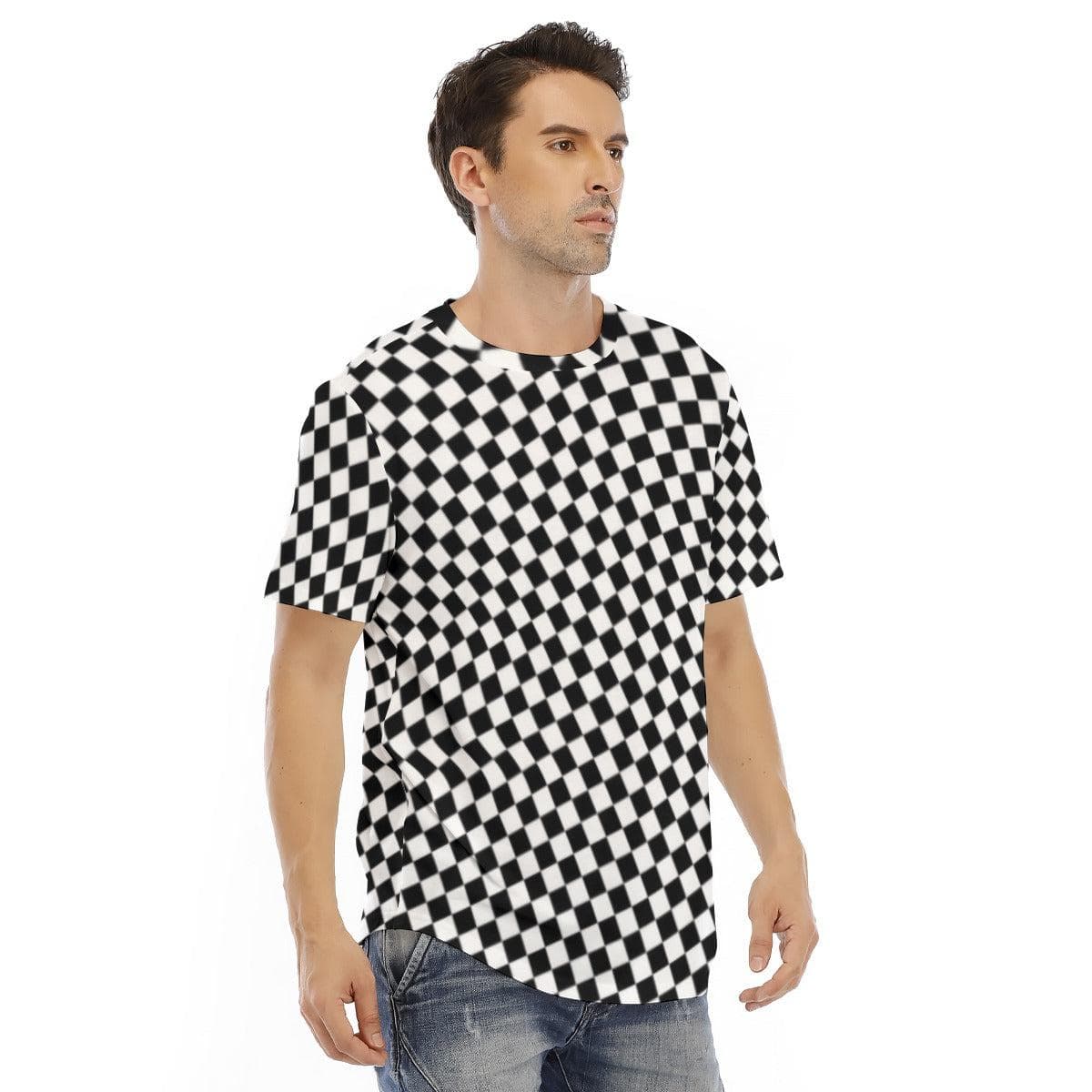 Checker Men's Short Sleeve Rounded Hem T-shirt