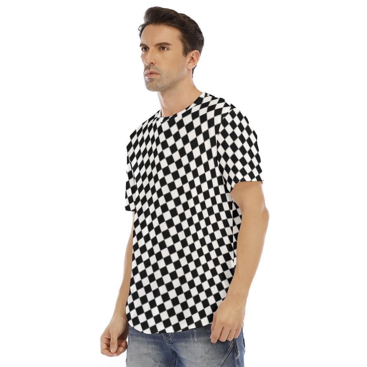 Checker Men's Short Sleeve Rounded Hem T-shirt