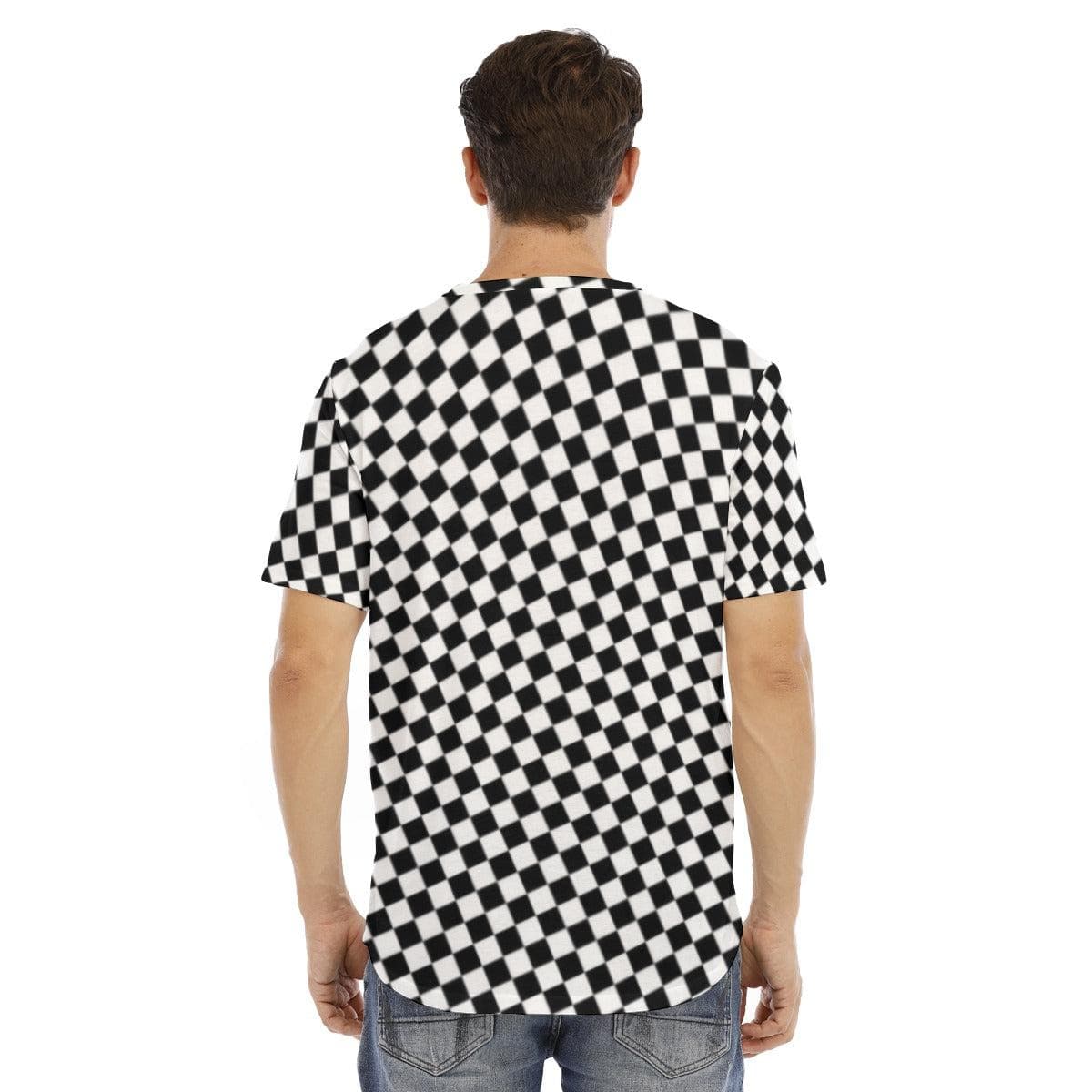 Checker Men's Short Sleeve Rounded Hem T-shirt