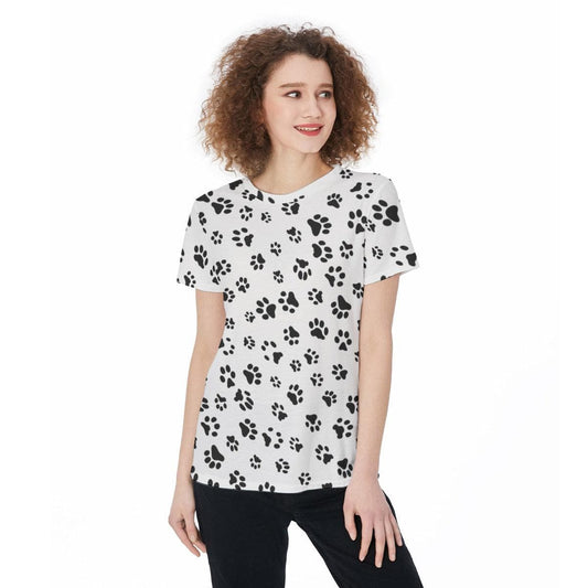 Dog Paw Round Neck T-Shirt