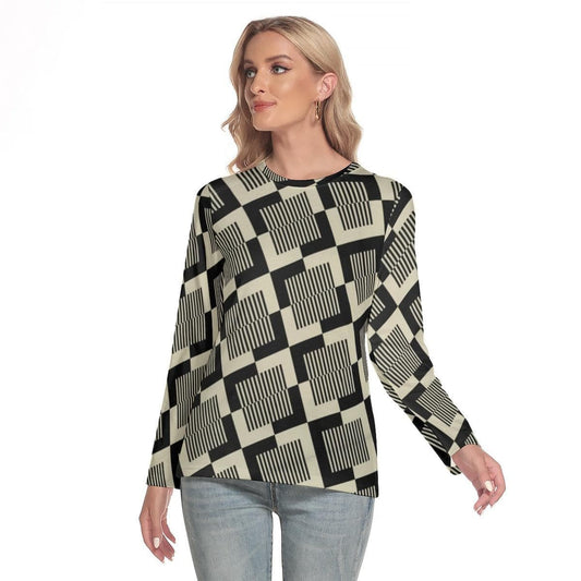 Geometric Women's O-neck Long Sleeve T-shirt