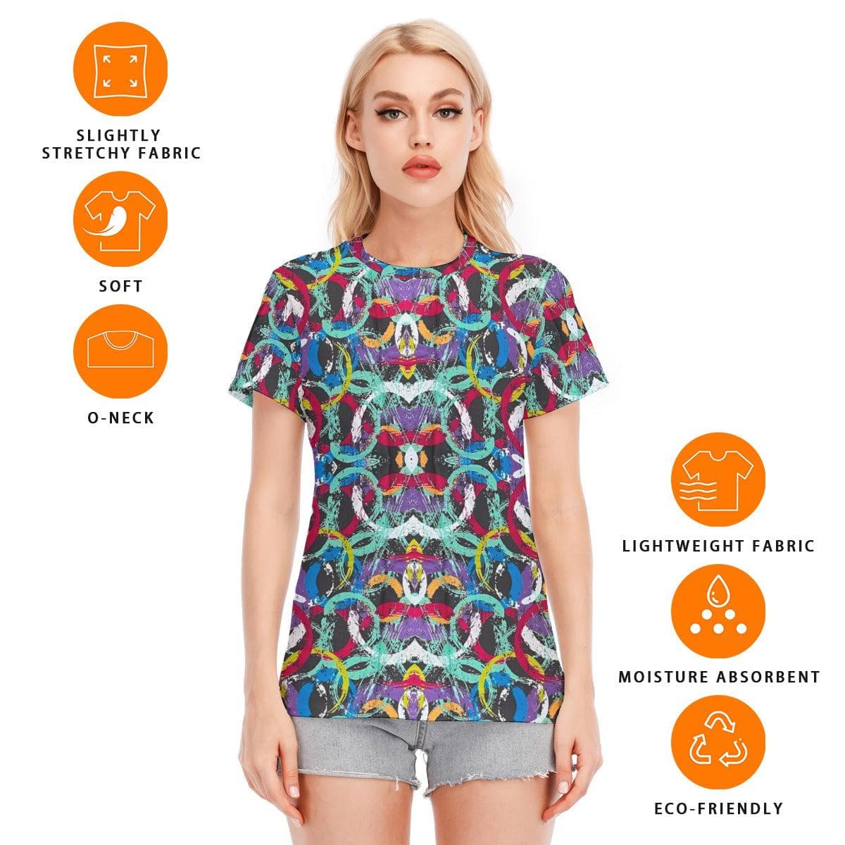 Graffiti Women's Round Neck T-Shirt | 190GSM Cotton