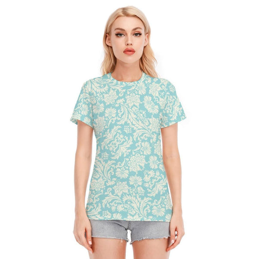 Italian Floral Women's Round Neck T-Shirt | 190GSM Cotton