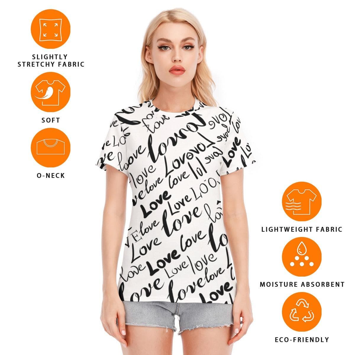 Love Women's Round Neck T-Shirt | 190GSM Cotton