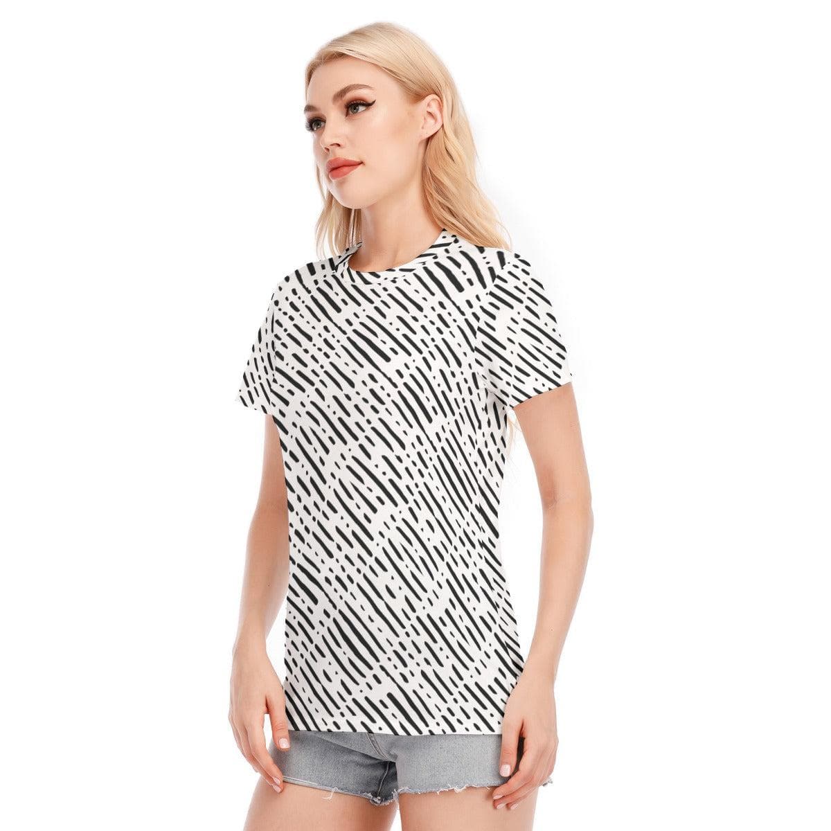 LushScatter Women's Round Neck T-Shirt | 190GSM Cotton