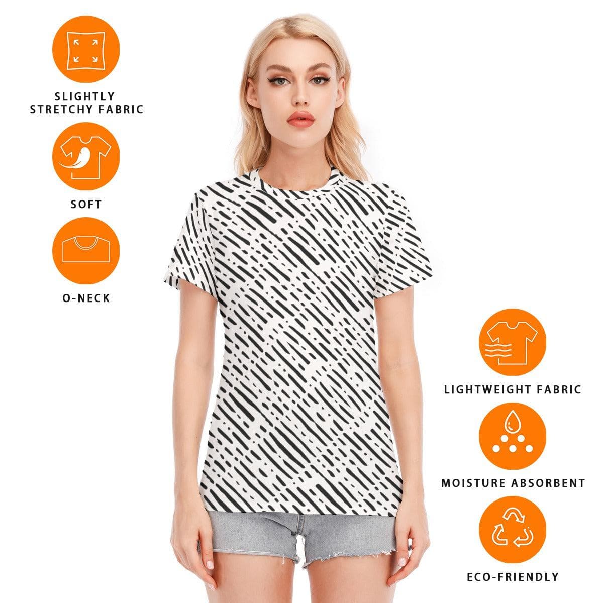 LushScatter Women's Round Neck T-Shirt | 190GSM Cotton