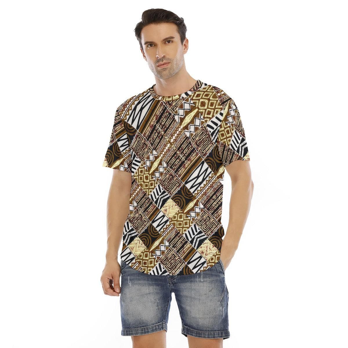 RippleBloom Men's Short Sleeve Rounded Hem T-shirt