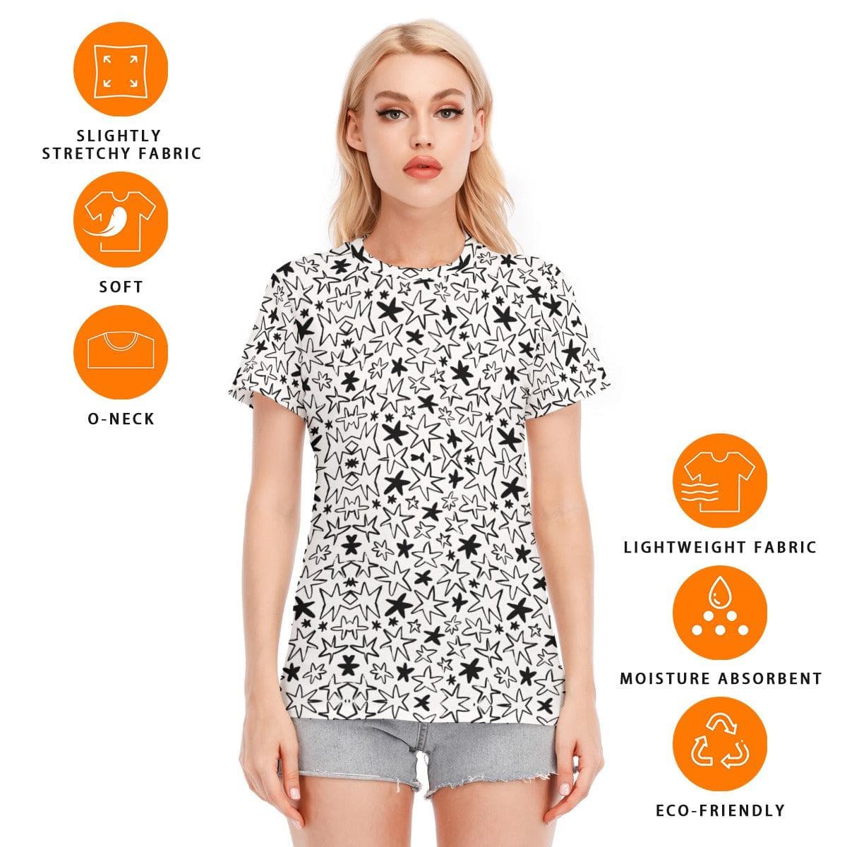 Star Women's Round Neck T-Shirt | 190GSM Cotton