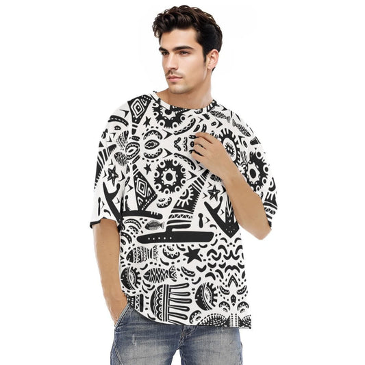 Tribal print Men's Raglan Short Sleeve T-Shirt|180GSM COTTON