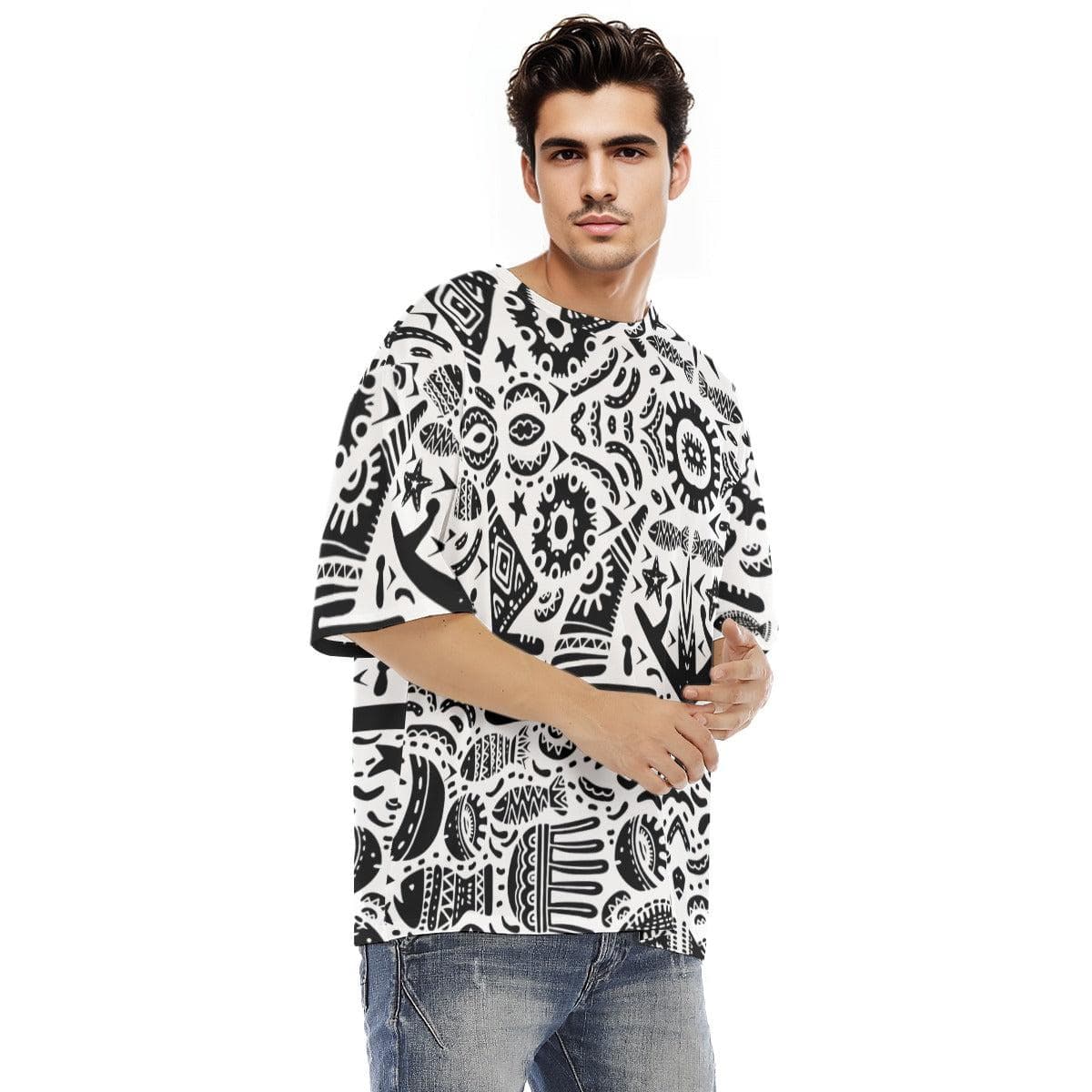 Tribal print Men's Raglan Short Sleeve T-Shirt|180GSM COTTON