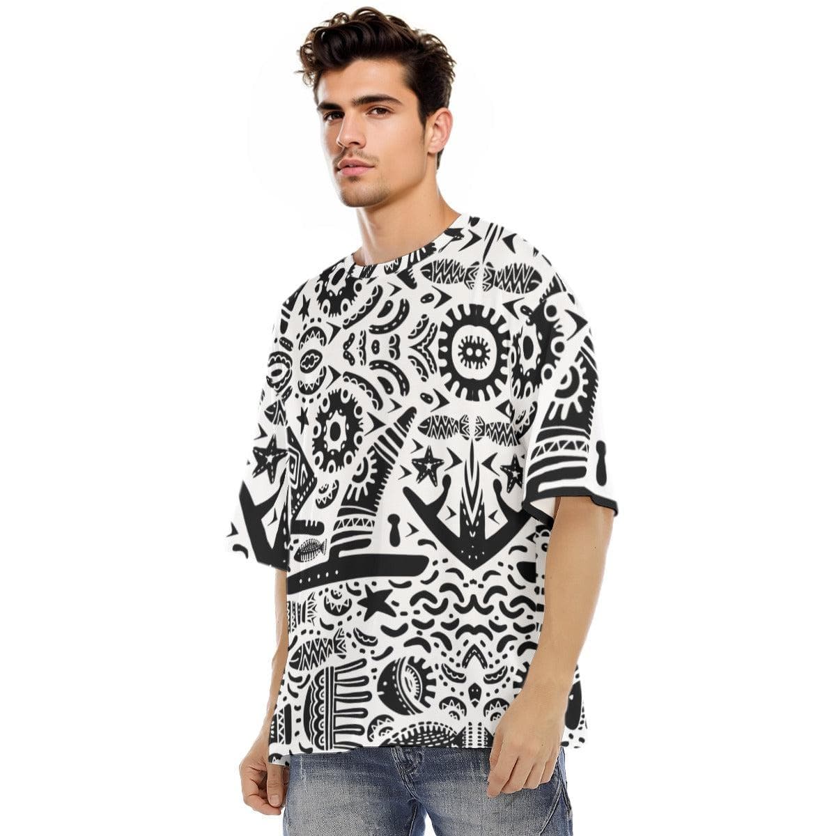 Tribal print Men's Raglan Short Sleeve T-Shirt|180GSM COTTON